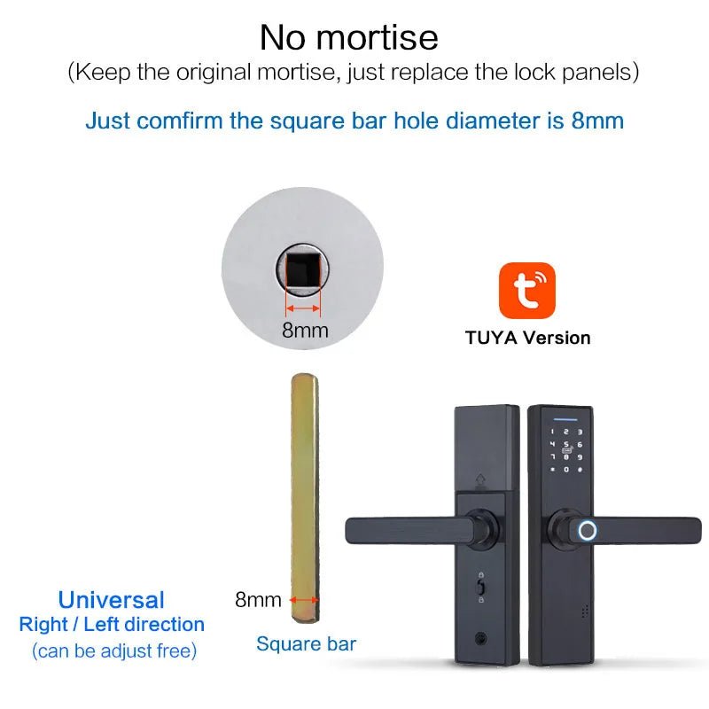 Tuya WiFi Smart Door Lock – Fingerprint, IC Card & Touchscreen Keypad (520TUYA) - Revel Smart