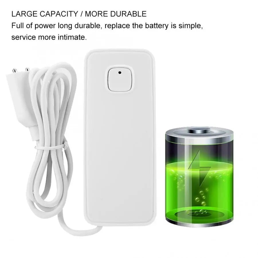 Wofea Tuya WiFi Water Leak Sensor – 80dB Alarm with Smart Life App & Water Level Monitor (No Hub Required) 2m length cable - Revel Smart