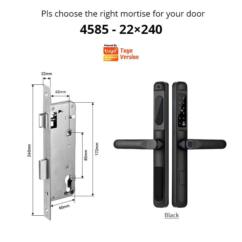 YRHAND A6 TYB 4585 Smart Door Lock from YRHAND  Made of Aluminum Black Color