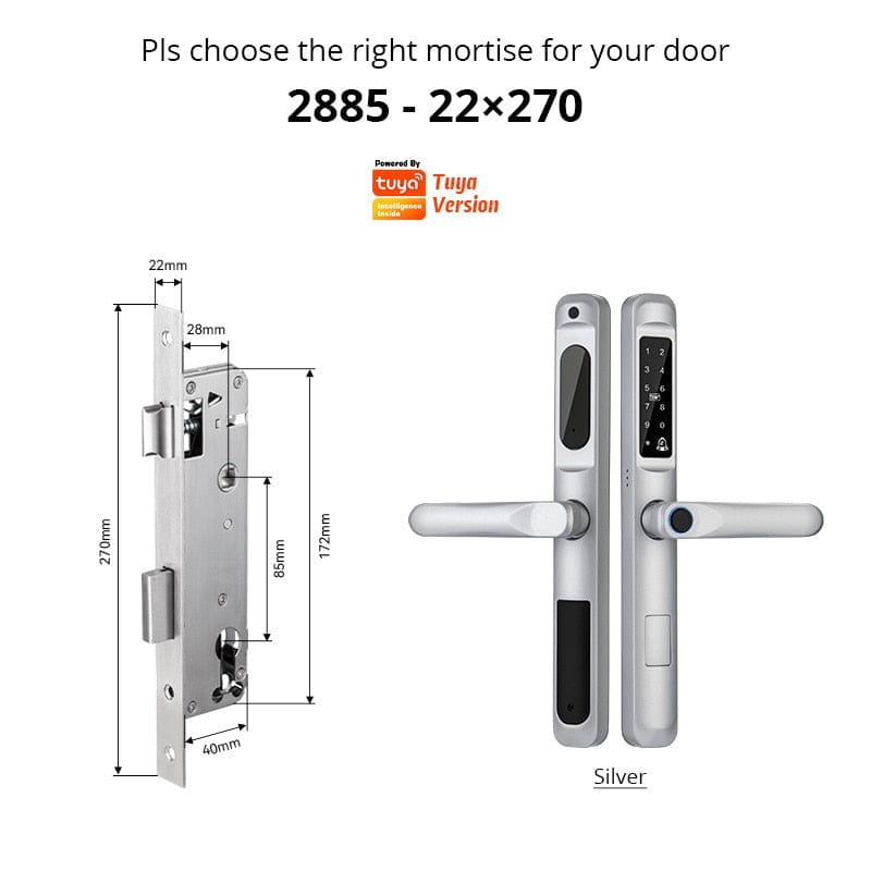 YRHAND A6 TYS 2885 Smart Door Lock from YRHAND  Made of Aluminum Silver Color