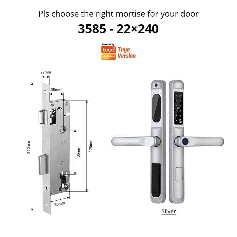 YRHAND A6 TYS 3585 Smart Door Lock from YRHAND  Made of Aluminum Silver Color