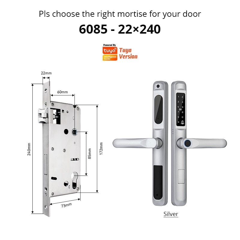 YRHAND A6 TYS6085 Smart Door Lock from YRHAND  Made of Aluminum Silver Color